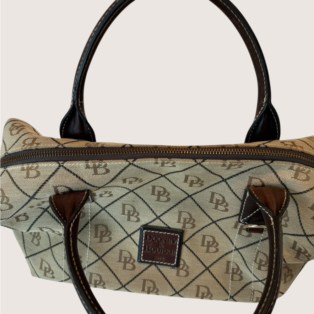 Dooney & Bourke Signature Canvas Small Duffle Limited Edition Leather/Canvas - Picture 10 of 16